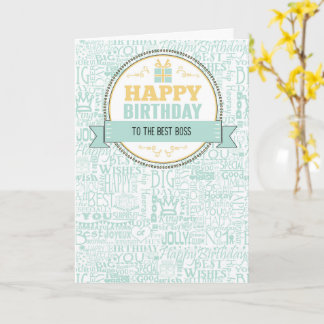 Tarjeta Deseos de cumpleaños para el jefe en verde menta y