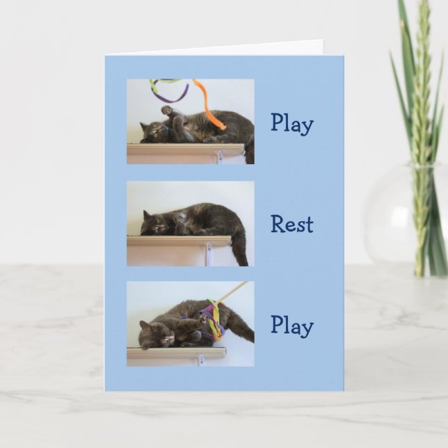 Tarjeta Deseos de cumpleaños para gatos (Anverso)