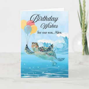 Tarjeta Deseos de Cumpleaños para Hijo Agregar un Nombre T
