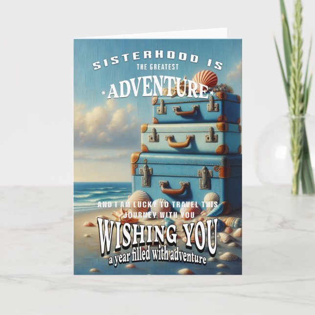 Tarjeta Deseos de cumpleaños para la hermana (Anverso)
