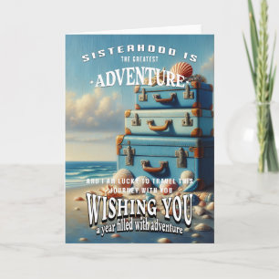 Tarjeta Deseos de cumpleaños para la hermana