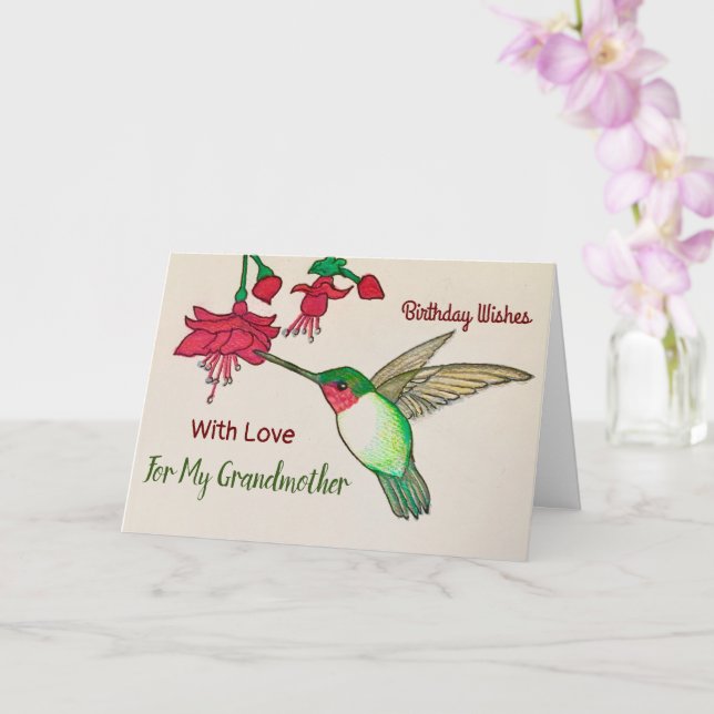 Tarjeta Deseos De Cumpleaños Para La Pintación De La Abuel (Orquídea)