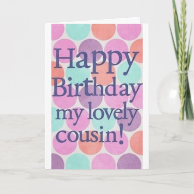 TARJETA DESEOS DE CUMPLEAÑOS PARA MI **ACOGEDOR PRIMO** (Anverso)
