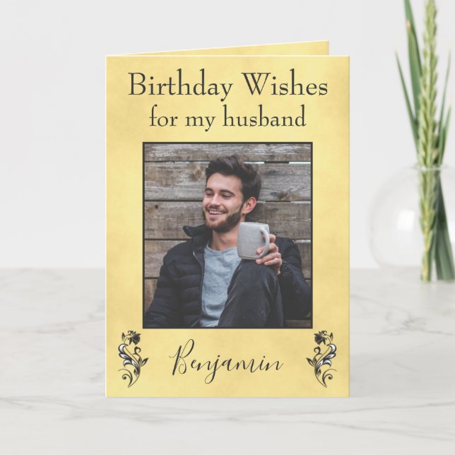 Tarjeta Deseos de cumpleaños para mi marido (Anverso)