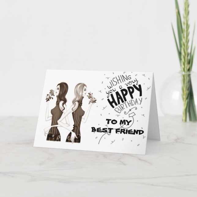 TARJETA DESEOS DE CUMPLEAÑOS PARA MI ****MEJOR AMIGO*** (Anverso)