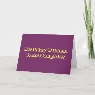 Tarjeta Deseos de cumpleaños para nieta, morado, amarillo.