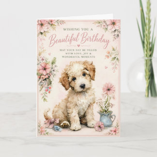 Tarjeta Deseos de Cumpleaños para Perrito Dulce