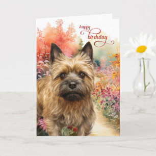 Tarjeta Deseos de cumpleaños para perro Terrier Cairn en c