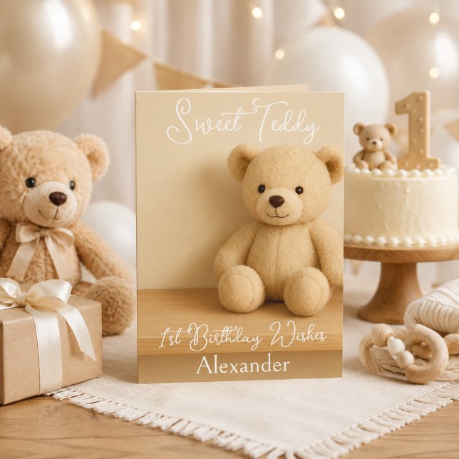 Tarjeta Deseos de cumpleaños para Teddy en su 1er cumpleañ (Subido por el creador)