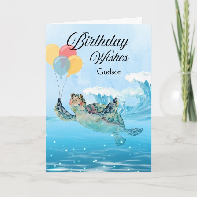 Tarjeta Deseos de cumpleaños para un ahijado Agregar un no (Anverso)