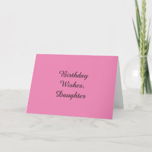 Tarjeta Deseos de cumpleaños para una hija, de color rosad