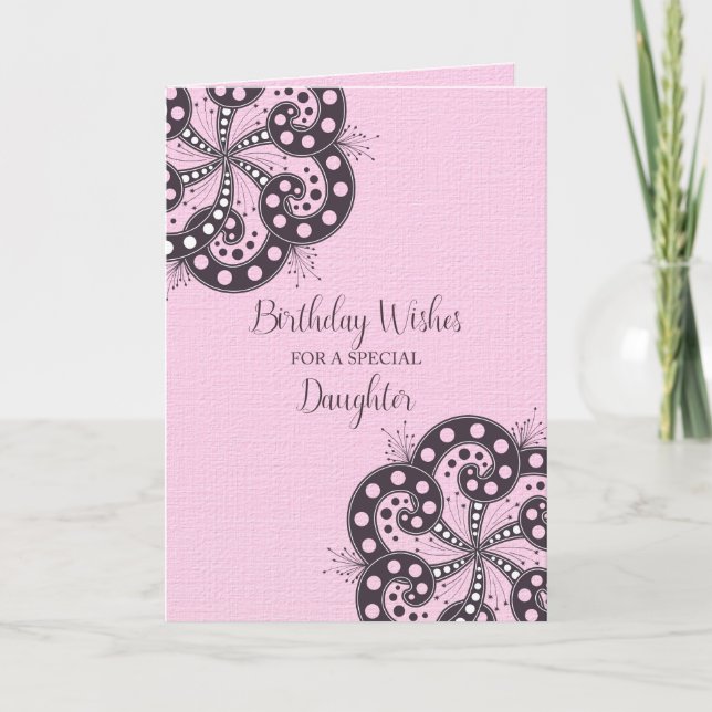 Tarjeta Deseos de cumpleaños para una hija especial (Anverso)
