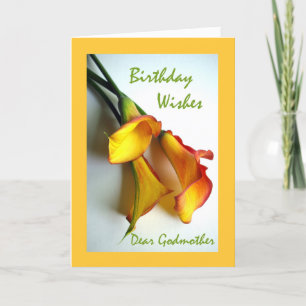 Tarjeta Deseos de cumpleaños para una madrina, Mango Calla