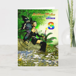 Tarjeta Deseos de cumpleaños para una sobrina de 3 años de