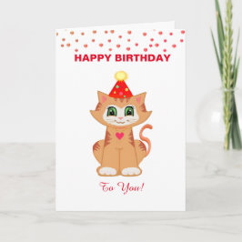 Tarjeta Deseos de cumpleaños personalizados para gatito