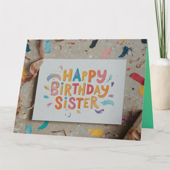 Tarjeta Deseos de cumpleaños personalizados para tu herman (Anverso)