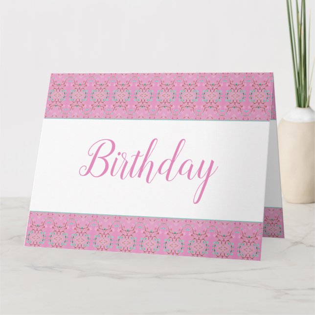 Tarjeta Deseos De Cumpleaños Rosado Sólo Para Usted Tarjet (Anverso)