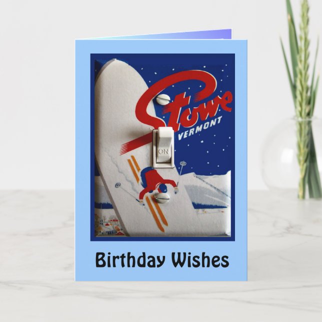 Tarjeta Deseos de cumpleaños, Stowe Vermont (Anverso)