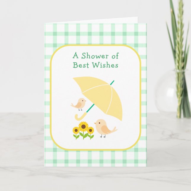 Tarjeta Deseos de Ducha de Cumpleaños para el Nuevo Bebé N (Anverso)