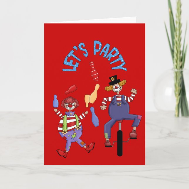 Tarjeta Deseos de Feliz Cumpleaños Payaso de Circo (Anverso)