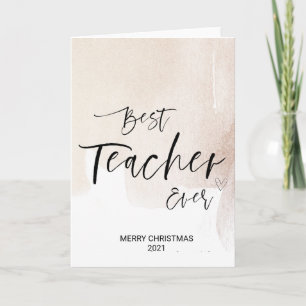 Tarjeta Deseos de Feliz Navidad para la mejor profesora ja