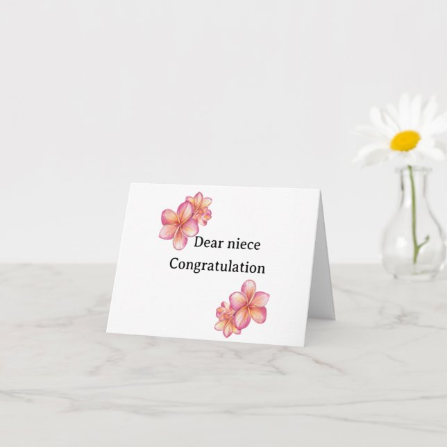 Tarjeta deseos de graduación para la sobrina felicitacione (Planta pequeña)
