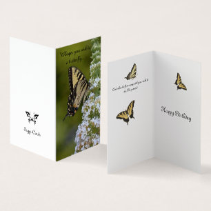 Tarjeta Deseos de Mariposa de Cumpleaños