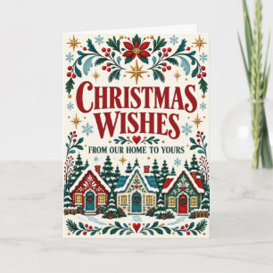 Tarjeta Deseos de Navidad de Nuestro Hogar al Tuyo Arte Fo