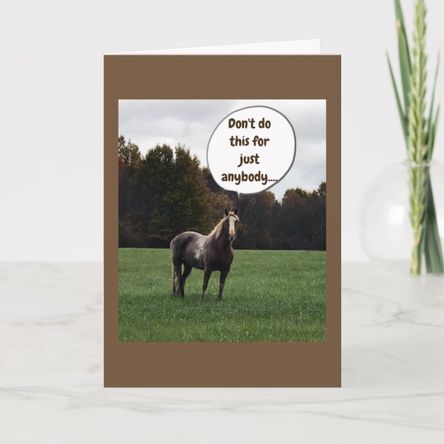 TARJETA *DESEOS DE *NAVIDAD* DE UN CABALLO ESPECIAL (Anverso)