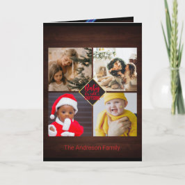 Tarjeta Deseos de Navidad Hermoso Collage de Fotos de la F