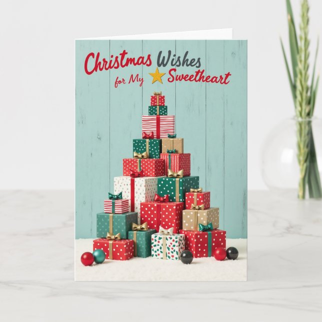 Tarjeta Deseos de Navidad para mi amor (Anverso)