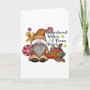Tarjeta Deseos de pan de jengibre y besos de cacao Gnomo N