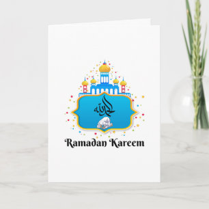 Tarjeta Deseos de Ramadan con elegante caligrafía árabe