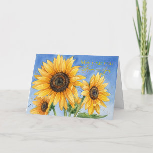 Tarjeta Deseos de Rosh Hashaná con Girasoles Amarillos