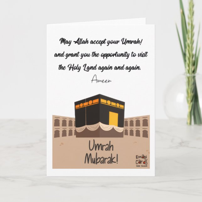 Tarjeta Deseos de Umrah Mubarak (Anverso)