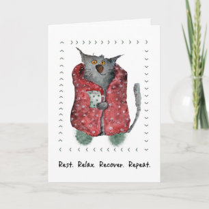 Tarjeta Deseos De Un Ilustracion De Gato Muy Acogedor
