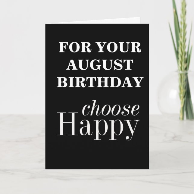 TARJETA **DESEOS DEL CUMPLEAÑOS DE AGOSTO** DICEN QUE ELIG (Anverso)