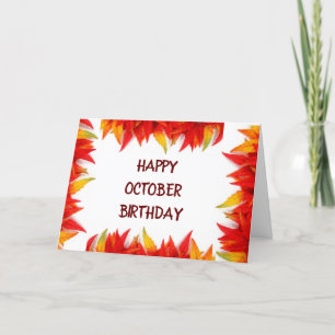 TARJETA **DESEOS DEL CUMPLEAÑOS DE OCTUBRE** HERMOSO COMO