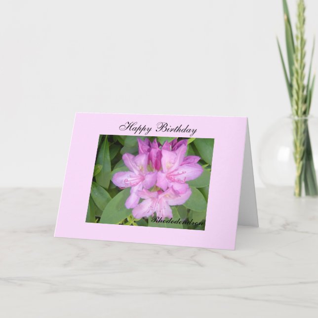 Tarjeta Deseos del cumpleaños del rododendro (Anverso)