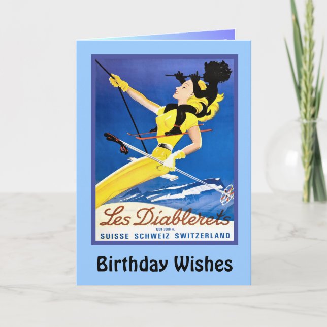 Tarjeta Deseos del cumpleaños, diablerets de Les, Suiza (Anverso)