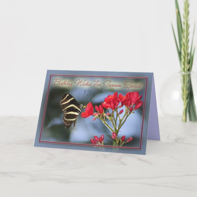 Tarjeta Deseos del cumpleaños para alguien especial (Anverso)