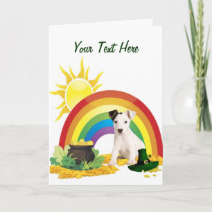 Tarjeta Deseos del día de Jack Russell Terrier St Patrick