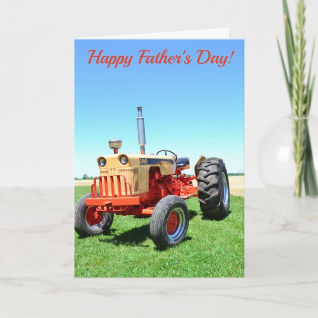 Tarjeta Deseos del Día del Padre con el Tractor (Anverso)