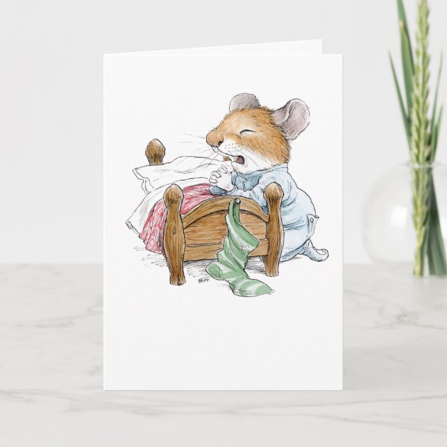 Tarjeta Deseos del navidad que ruegan el ratón (Anverso)