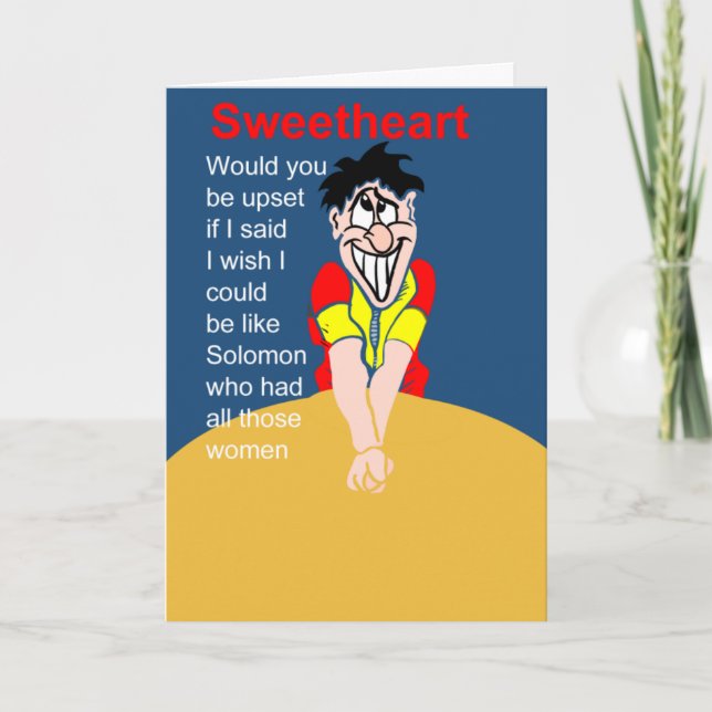 Tarjeta Deseos divertidos de cumpleaños de la esposa (Anverso)