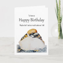 Deseos Divertidos de Cumpleaños Lindo Pájaro Gorri