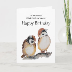 Tarjeta Deseos Divertidos de Cumpleaños Lindo Pájaro Gorri