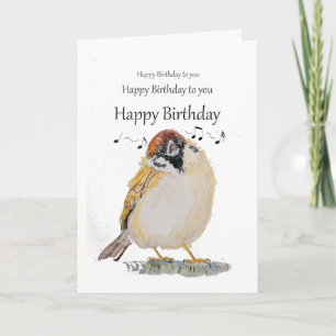 Tarjeta Deseos Divertidos de Cumpleaños Lindos Pájaros Gor