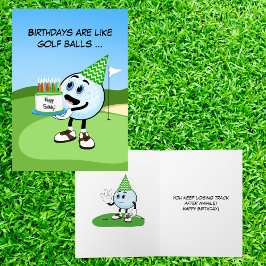Tarjeta Deseos divertidos de los clubes de golf Birthday