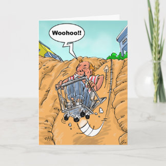 Tarjeta Deseos divertidos del cumpleaños - lista del cubo